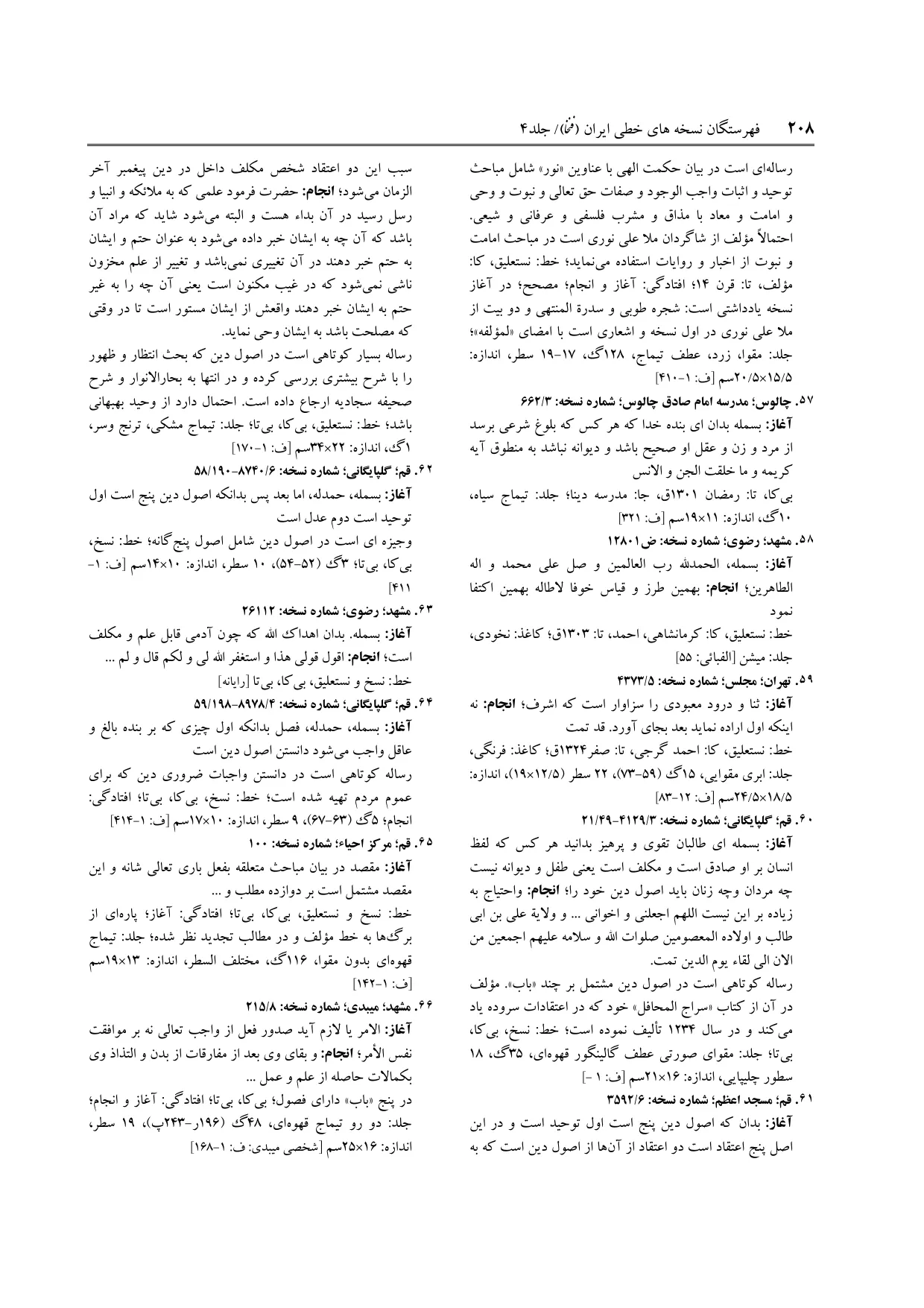 برگه‌ی ج ۴، ص ۲۰۸، ردیف ۵۷ در فنخا