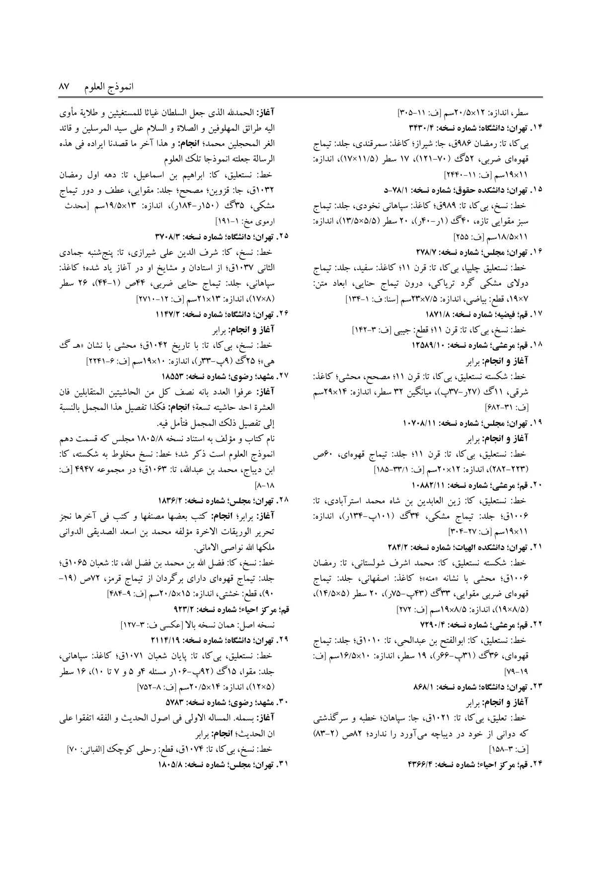 برگه‌ی ج ۵، ص ۸۷، ردیف ۱۵ در فنخا