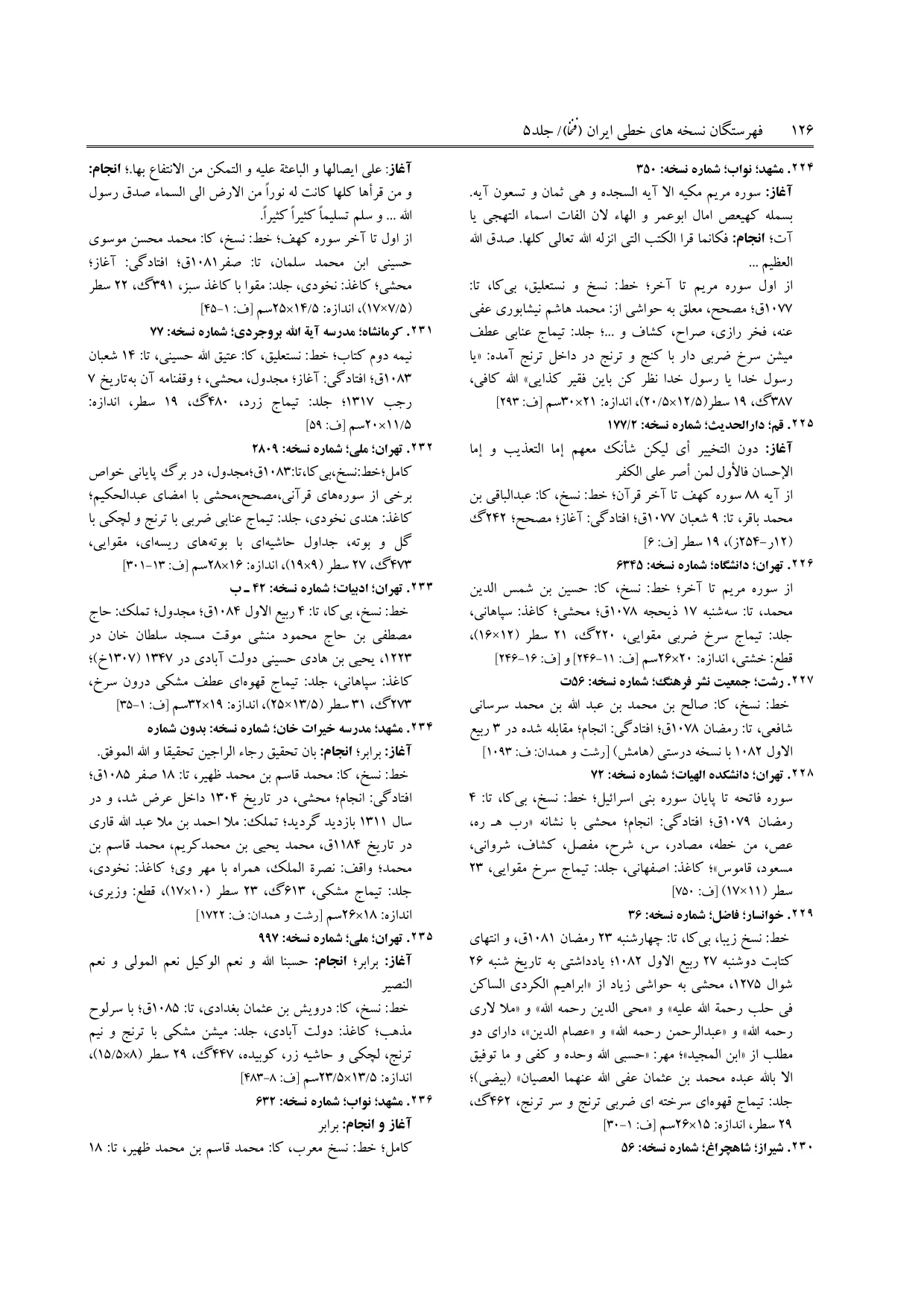 برگه‌ی ج ۵، ص ۱۲۶، ردیف ۲۲۸ در فنخا