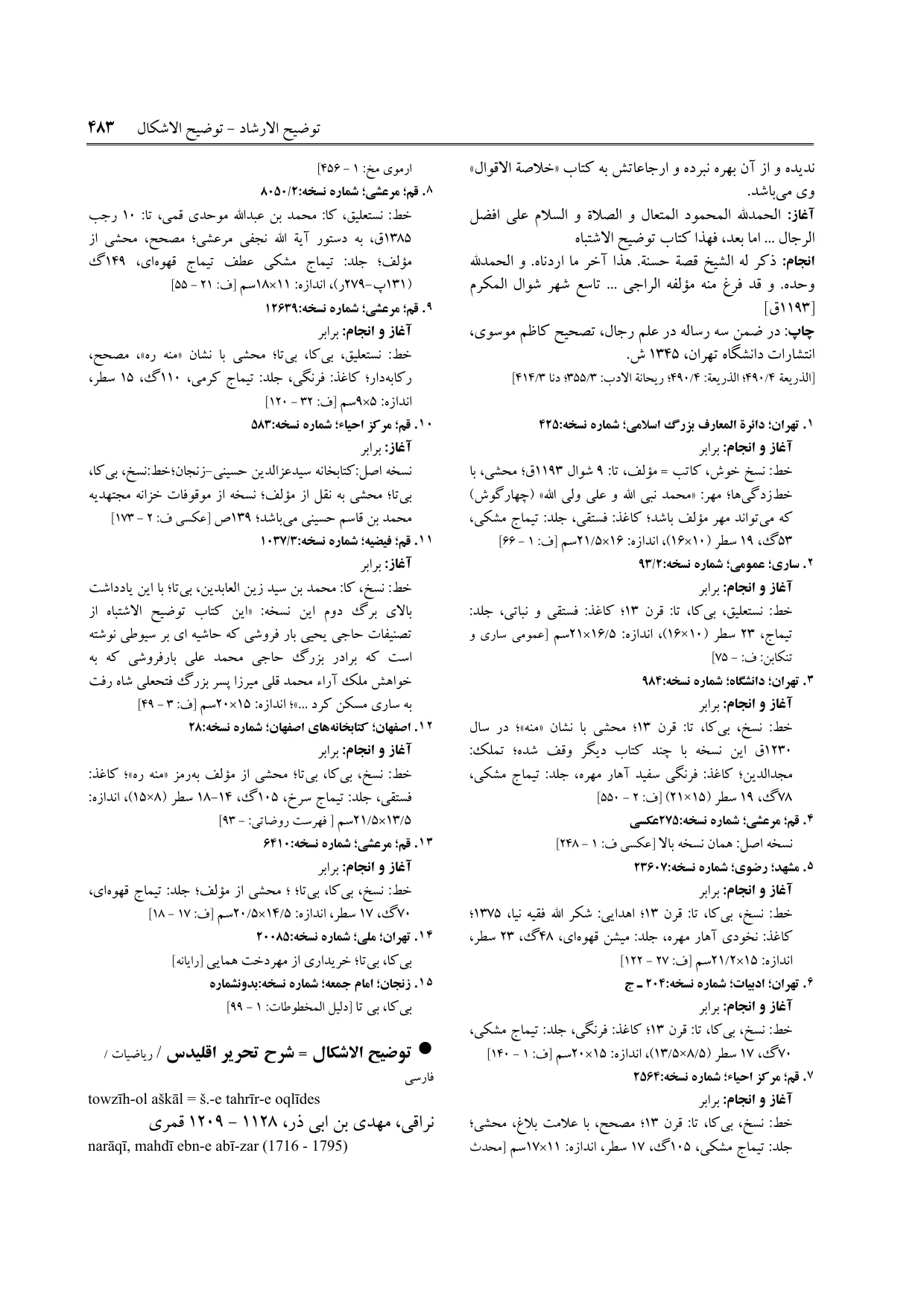 برگه‌ی ج ۹، ص ۴۸۳، ردیف ۱ در فنخا