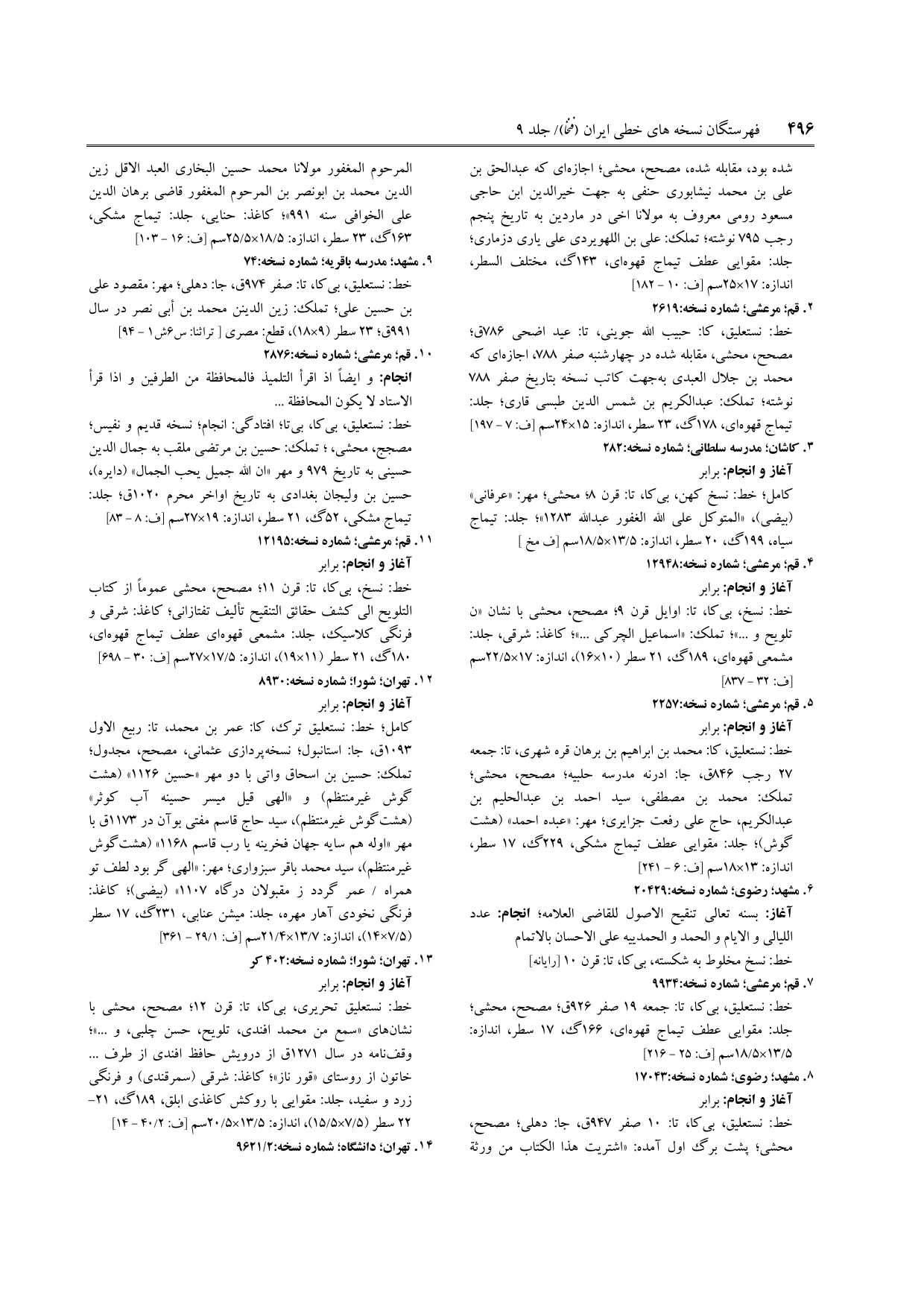 برگه‌ی فنخا، ج ۹، ص ۴۹۶، ردیف ۱۲