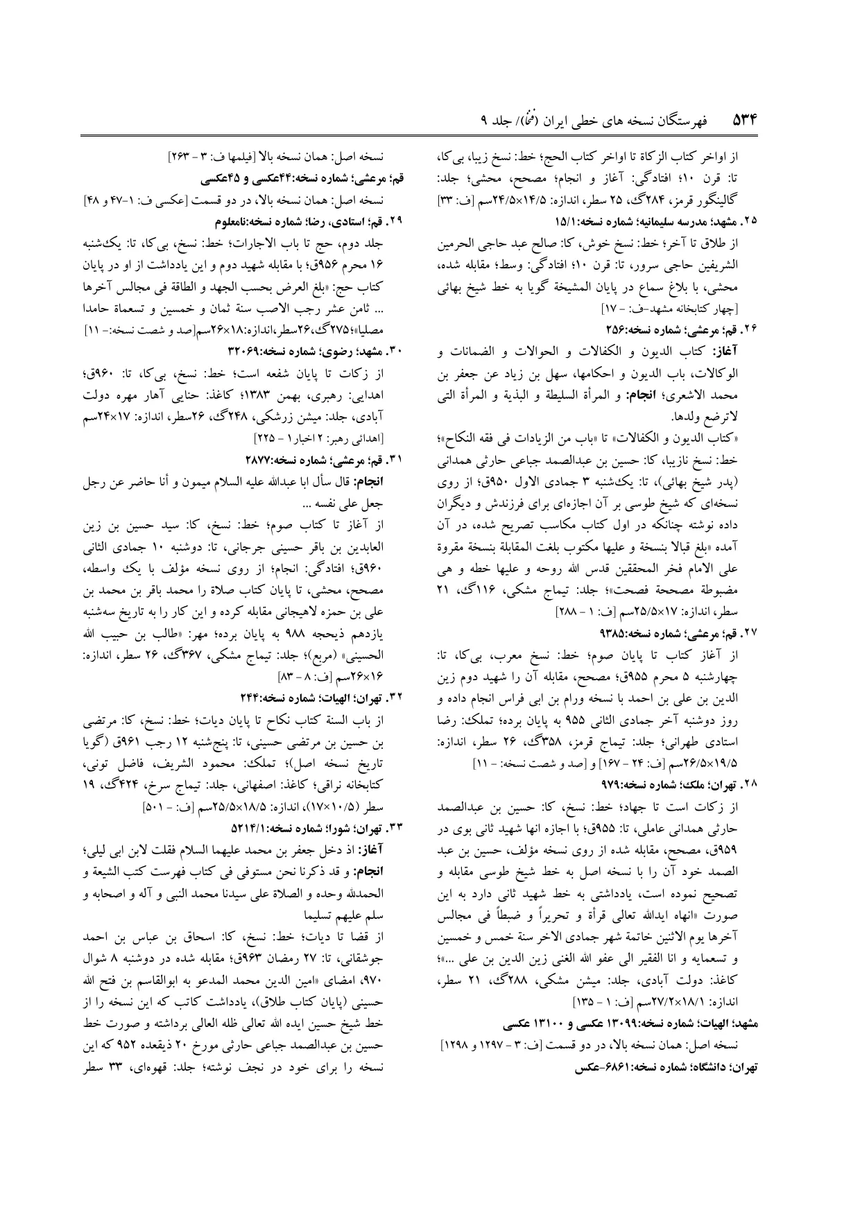 برگه‌ی ج ۹، ص ۵۳۴، ردیف ۳۳ در فنخا