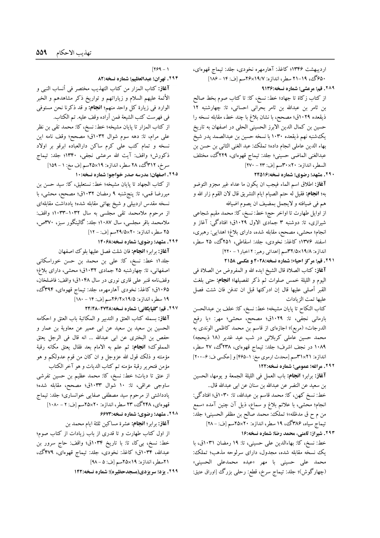 برگه‌ی ج ۹، ص ۵۵۹، ردیف ۲۹۰ در فنخا