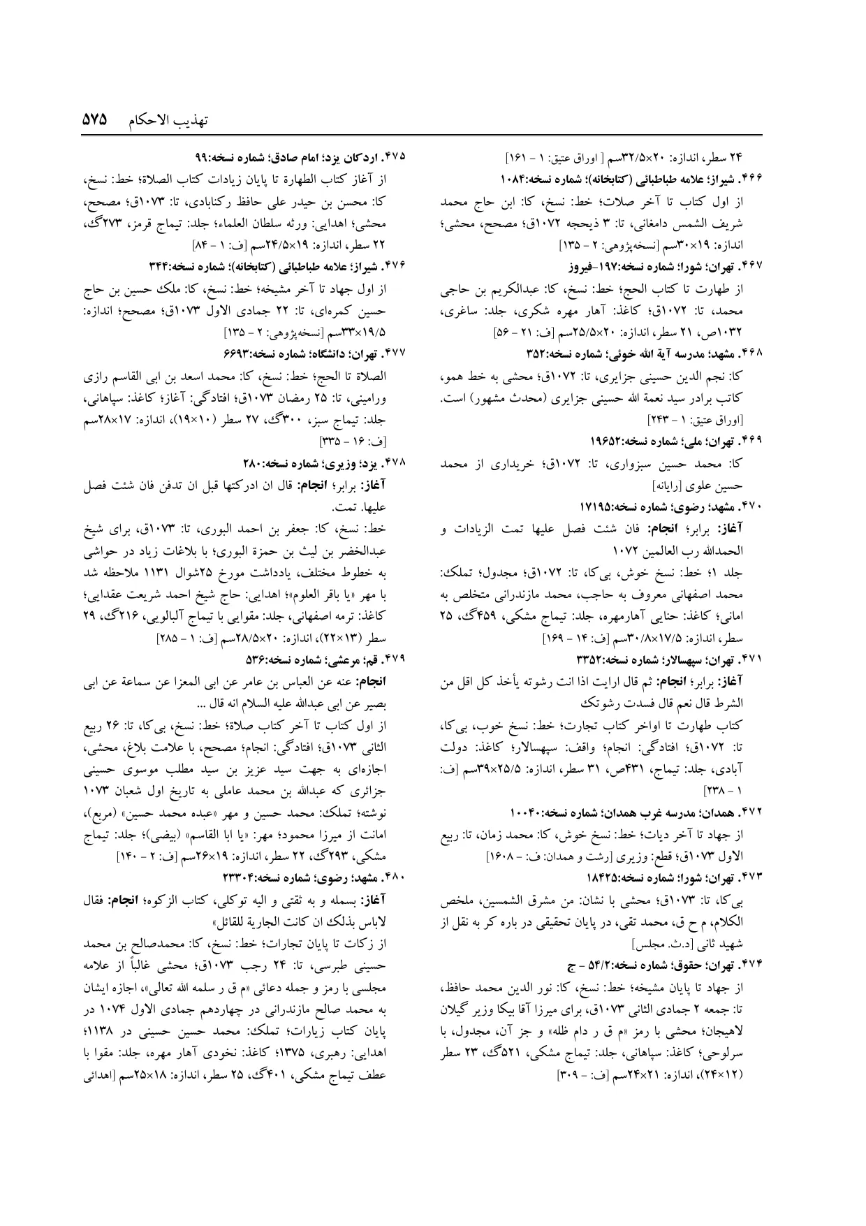 برگه‌ی ج ۹، ص ۵۷۵، ردیف ۴۷۳ در فنخا