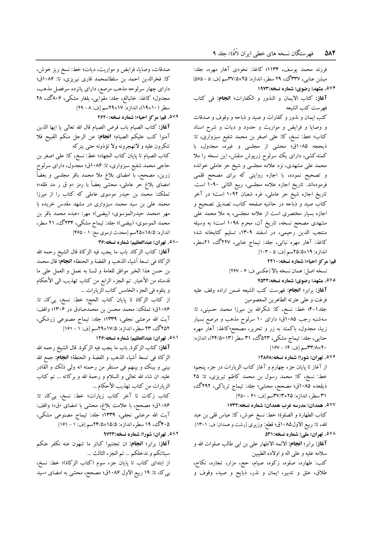 برگه‌ی فنخا، ج ۹، ص ۵۸۴، ردیف ۵۷۶