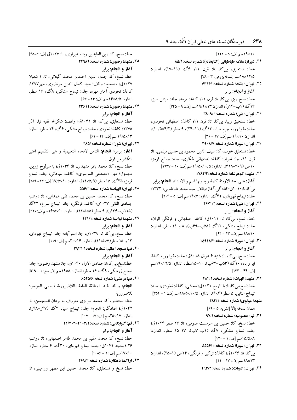 برگه‌ی ج ۹، ص ۶۳۸، ردیف ۳۷ در فنخا