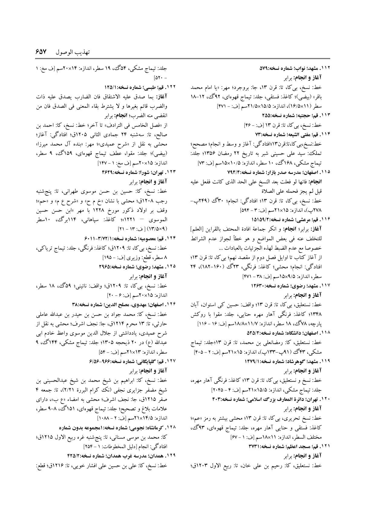 برگه‌ی ج ۹، ص ۶۵۷، ردیف ۱۲۰ در فنخا