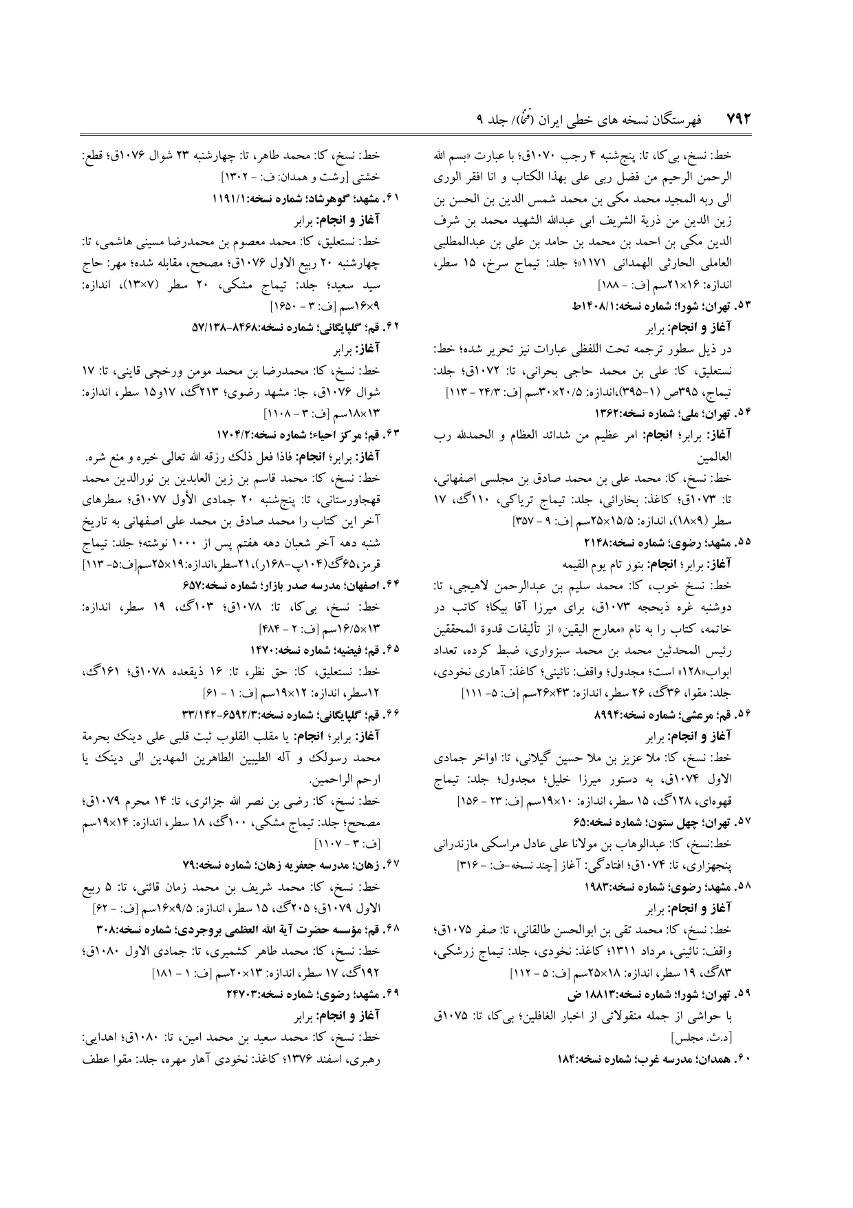 برگه‌ی ج ۹، ص ۷۹۲، ردیف ۵۹ در فنخا