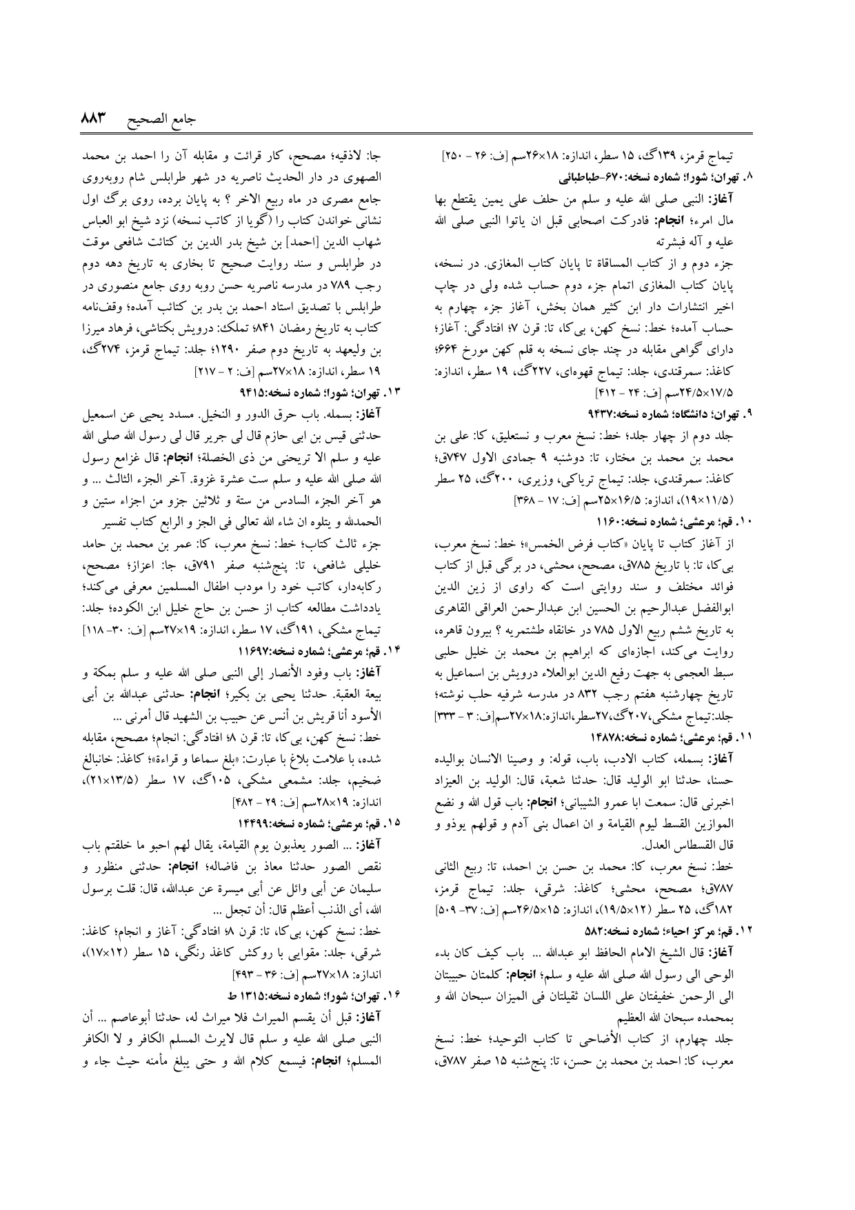 برگه‌ی ج ۹، ص ۸۸۳، ردیف ۱۳ در فنخا