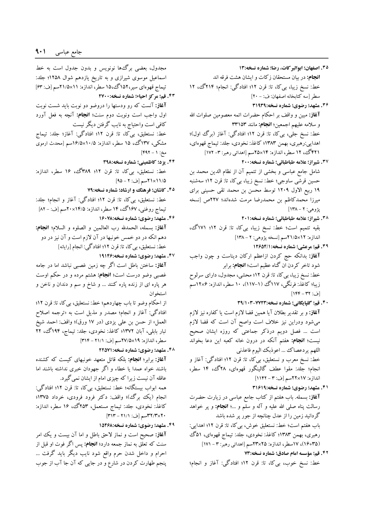 برگه‌ی ج ۹، ص ۹۰۱، ردیف ۴۱ در فنخا