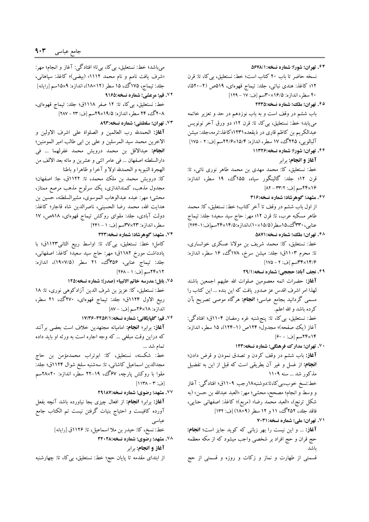 برگه‌ی ج ۹، ص ۹۰۳، ردیف ۷۸ در فنخا