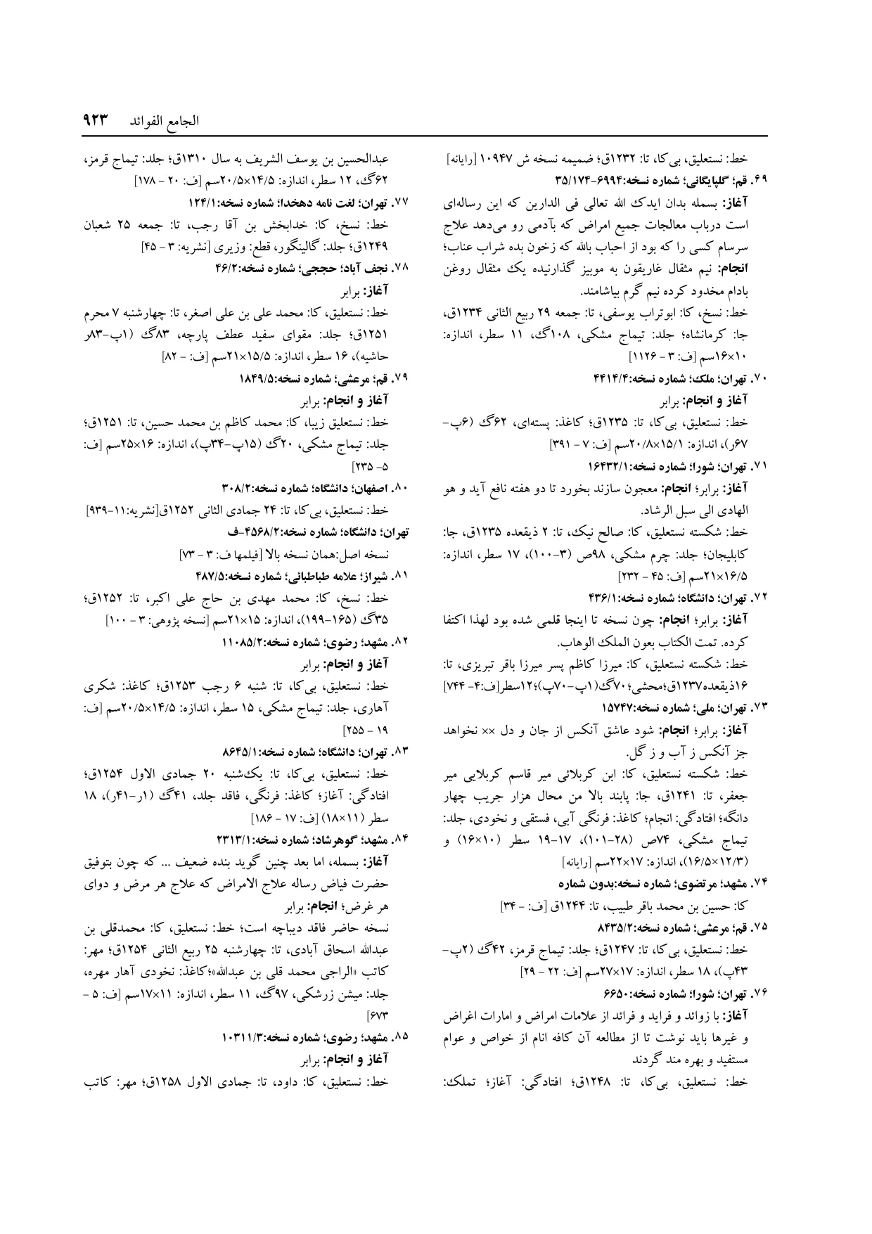 برگه‌ی فنخا، ج ۹، ص ۹۲۳، ردیف ۷۱