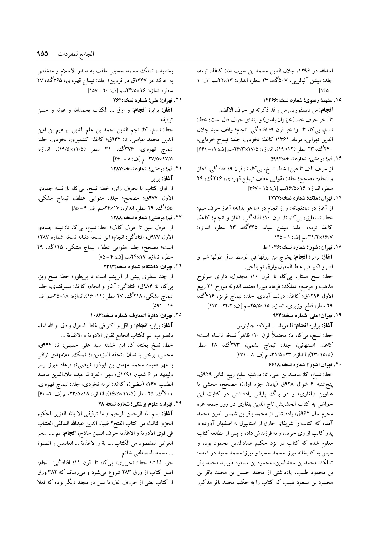 برگه‌ی ج ۹، ص ۹۵۵، ردیف ۲۰ در فنخا