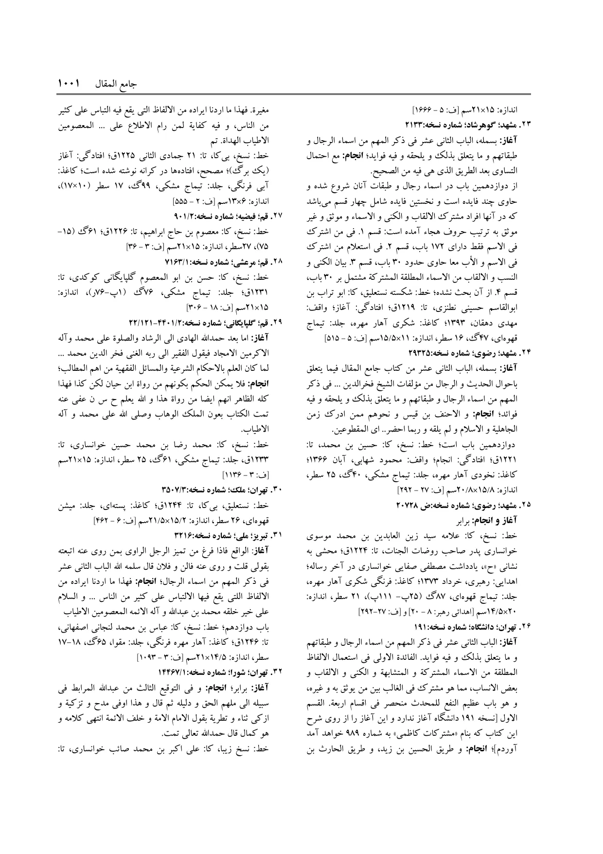 برگه‌ی فنخا، ج ۹، ص ۱۰۰۱، ردیف ۳۲