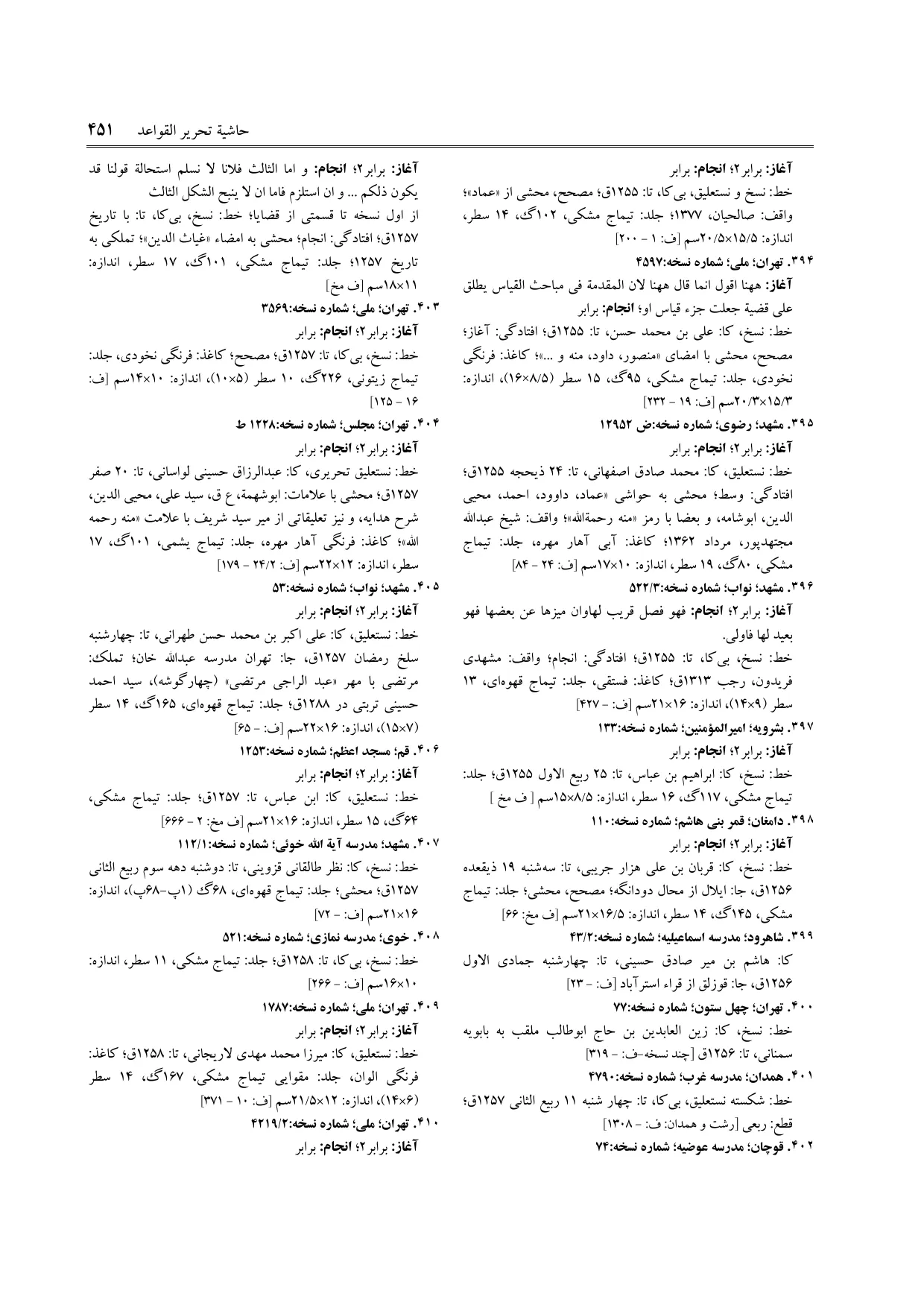 برگه‌ی ج ۱۱، ص ۴۵۱، ردیف ۴۰۸ در فنخا