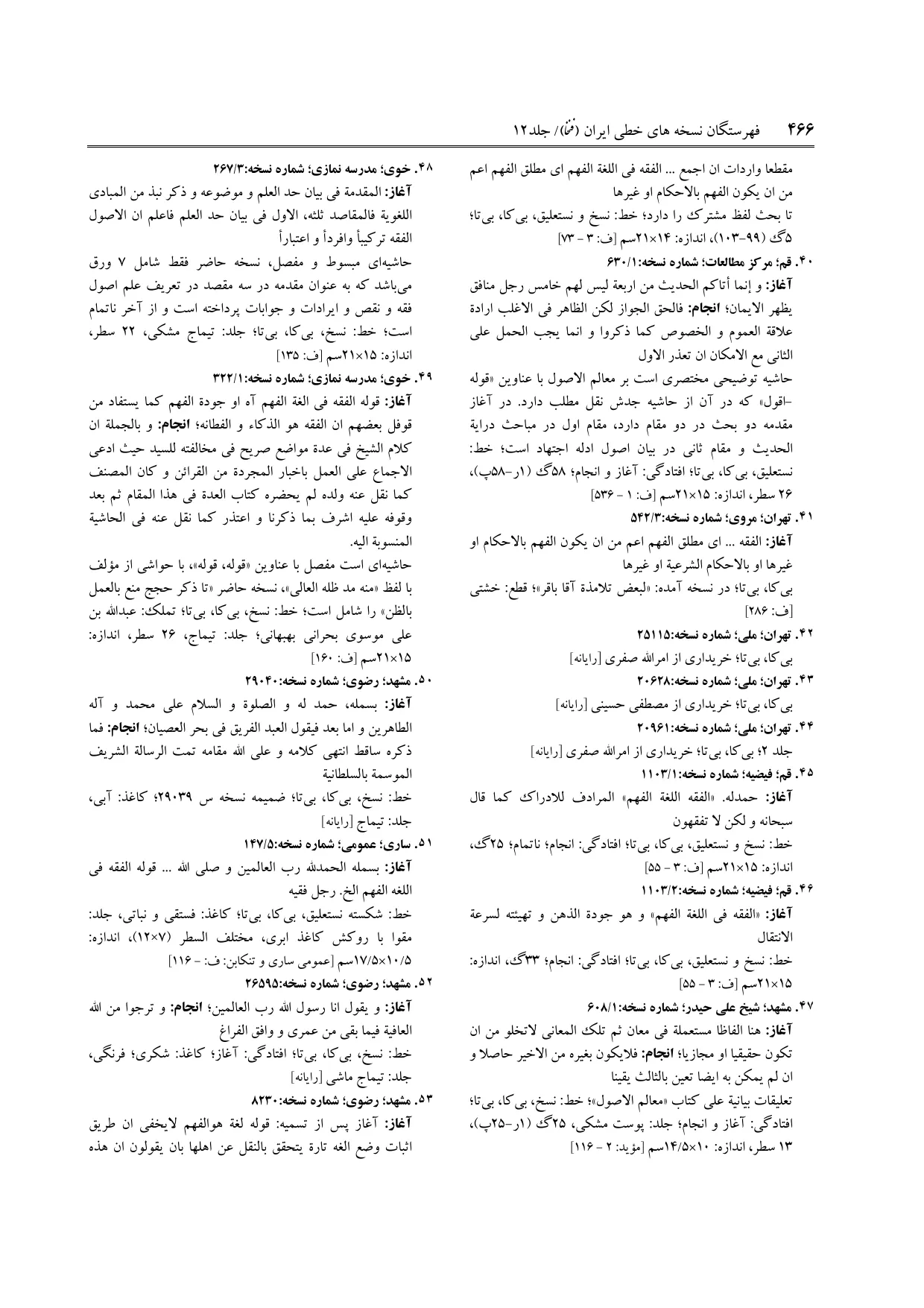 برگه‌ی ج ۱۲، ص ۴۶۶، ردیف ۴۸ در فنخا