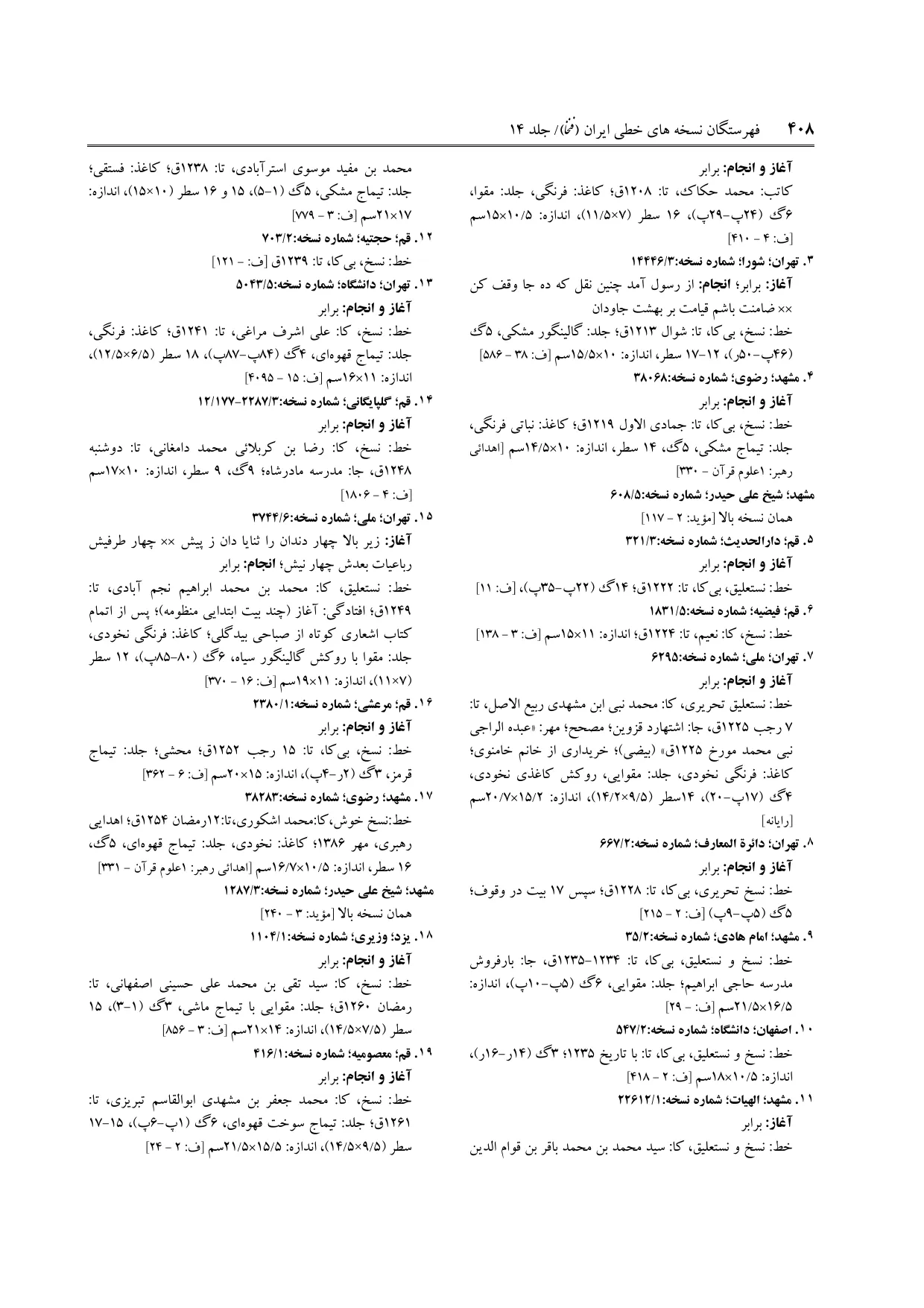 برگه‌ی فنخا، ج ۱۴، ص ۴۰۸، ردیف ۳