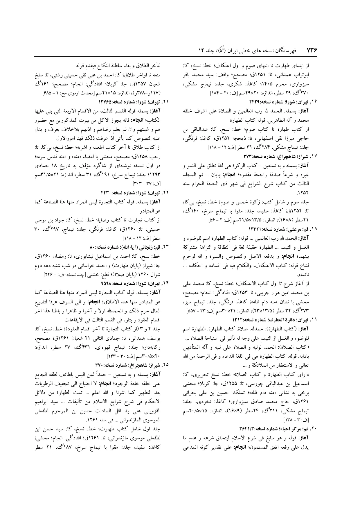 برگه‌ی فنخا، ج ۱۴، ص ۷۳۶، ردیف ۲۲