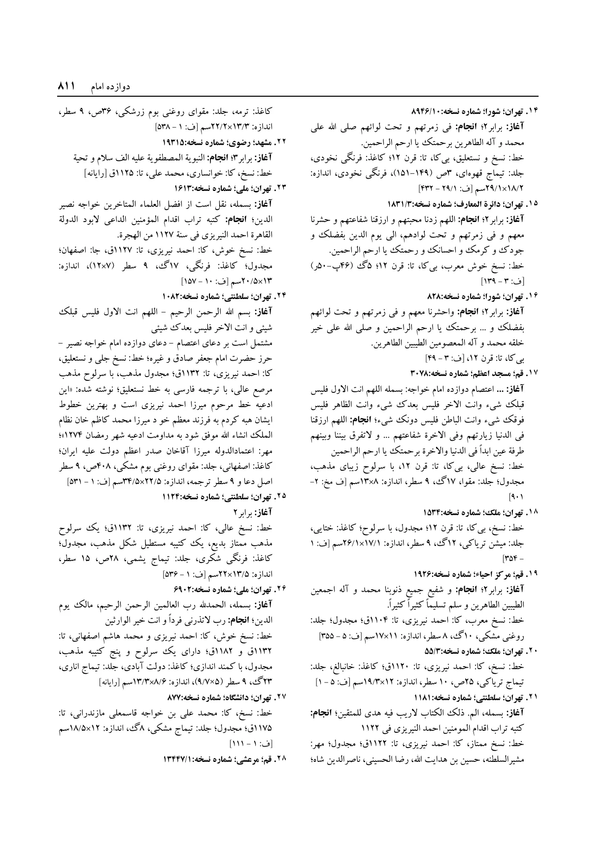 برگه‌ی ج ۱۴، ص ۸۱۱، ردیف ۱۴ در فنخا