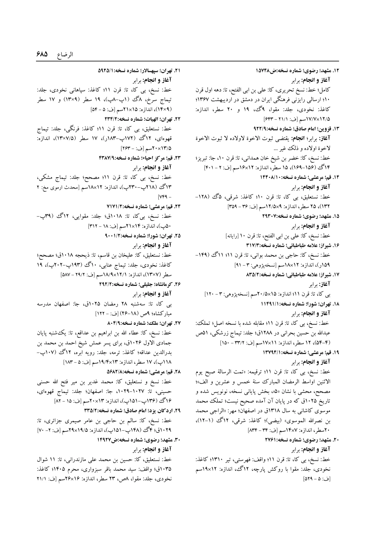 برگه‌ی فنخا، ج ۱۶، ص ۶۸۵، ردیف ۲۵