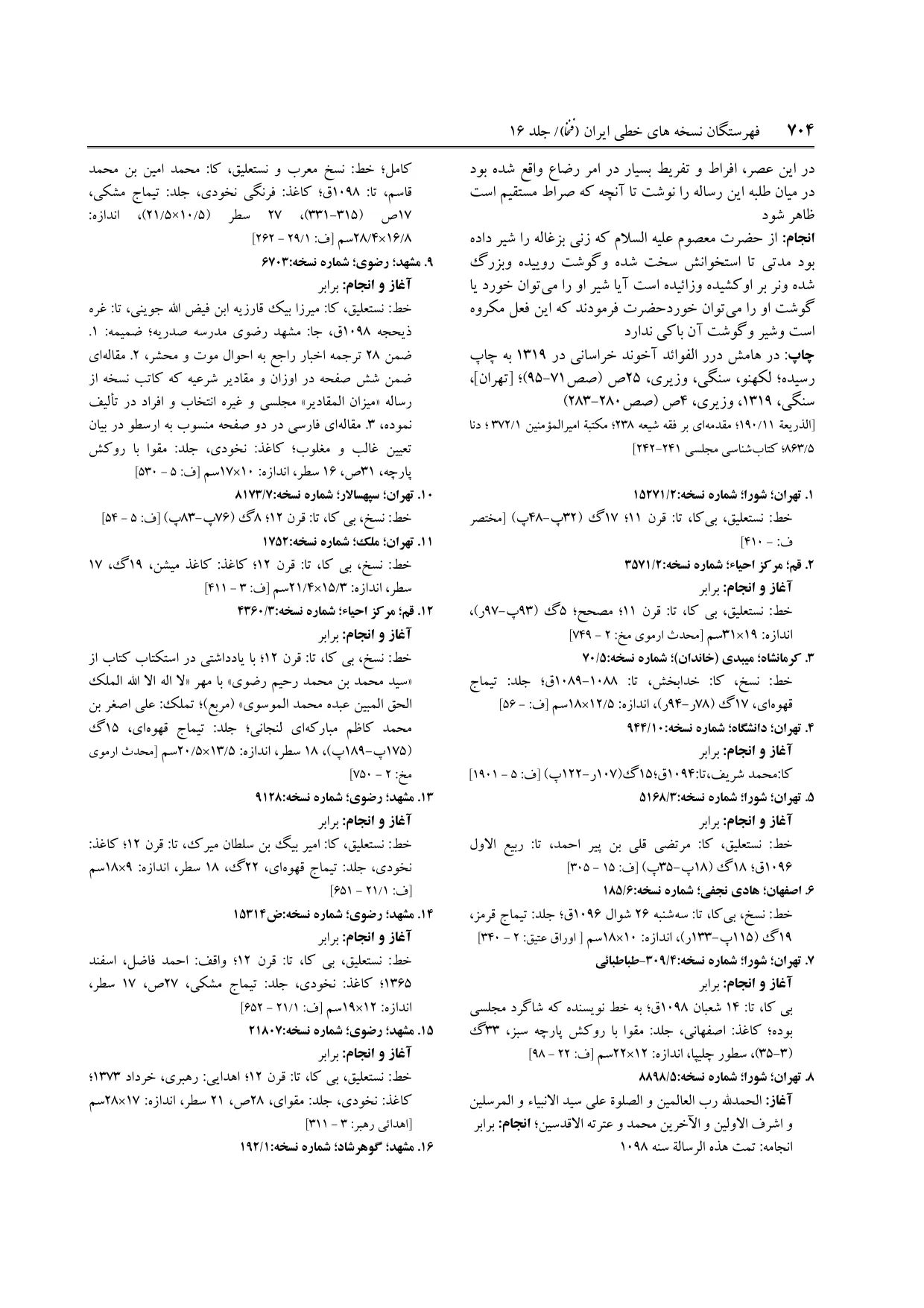 برگه‌ی ج ۱۶، ص ۷۰۴، ردیف ۱ در فنخا