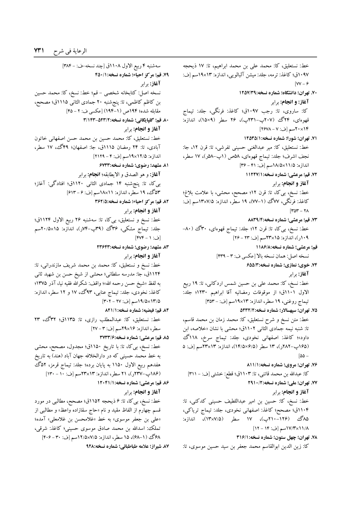 برگه‌ی فنخا، ج ۱۶، ص ۷۳۱، ردیف ۷۱