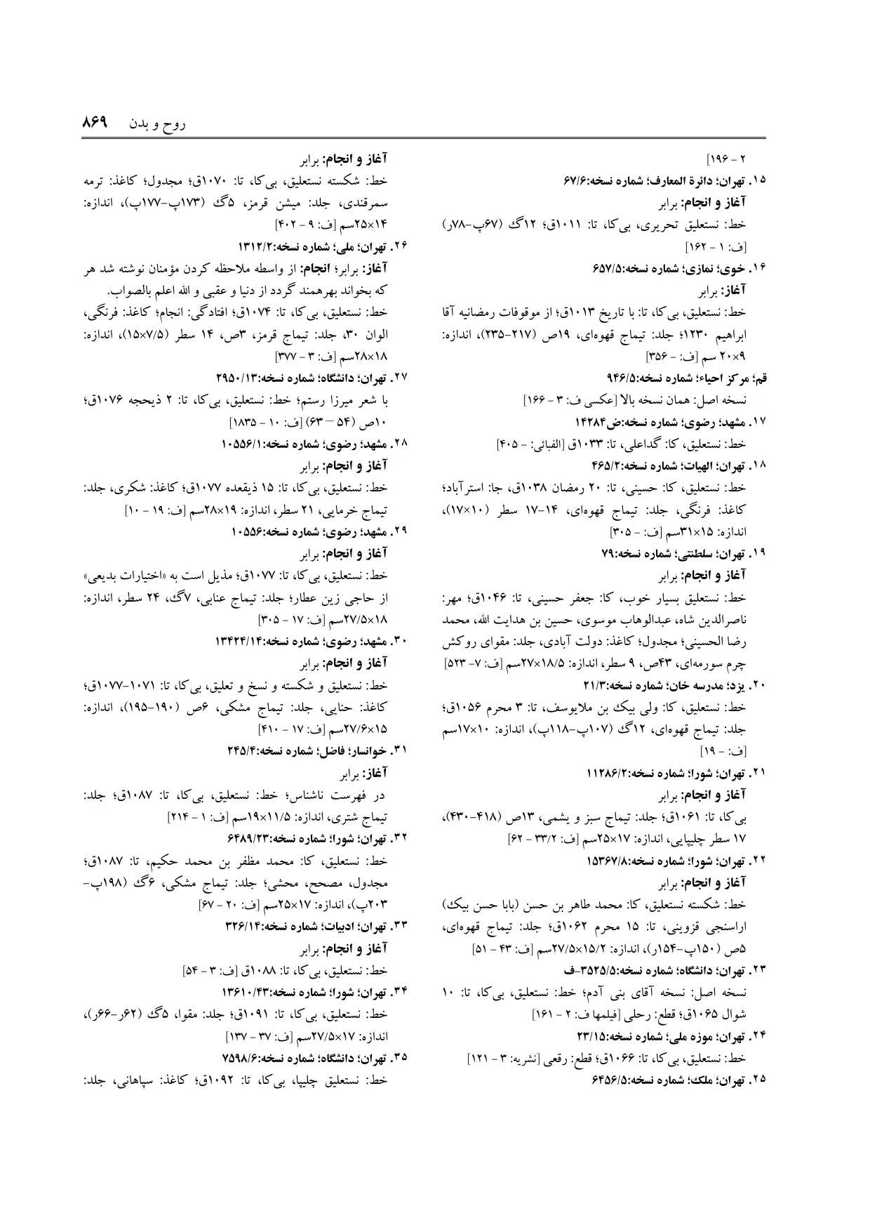 برگه‌ی ج ۱۶، ص ۸۶۹، ردیف ۲۲ در فنخا