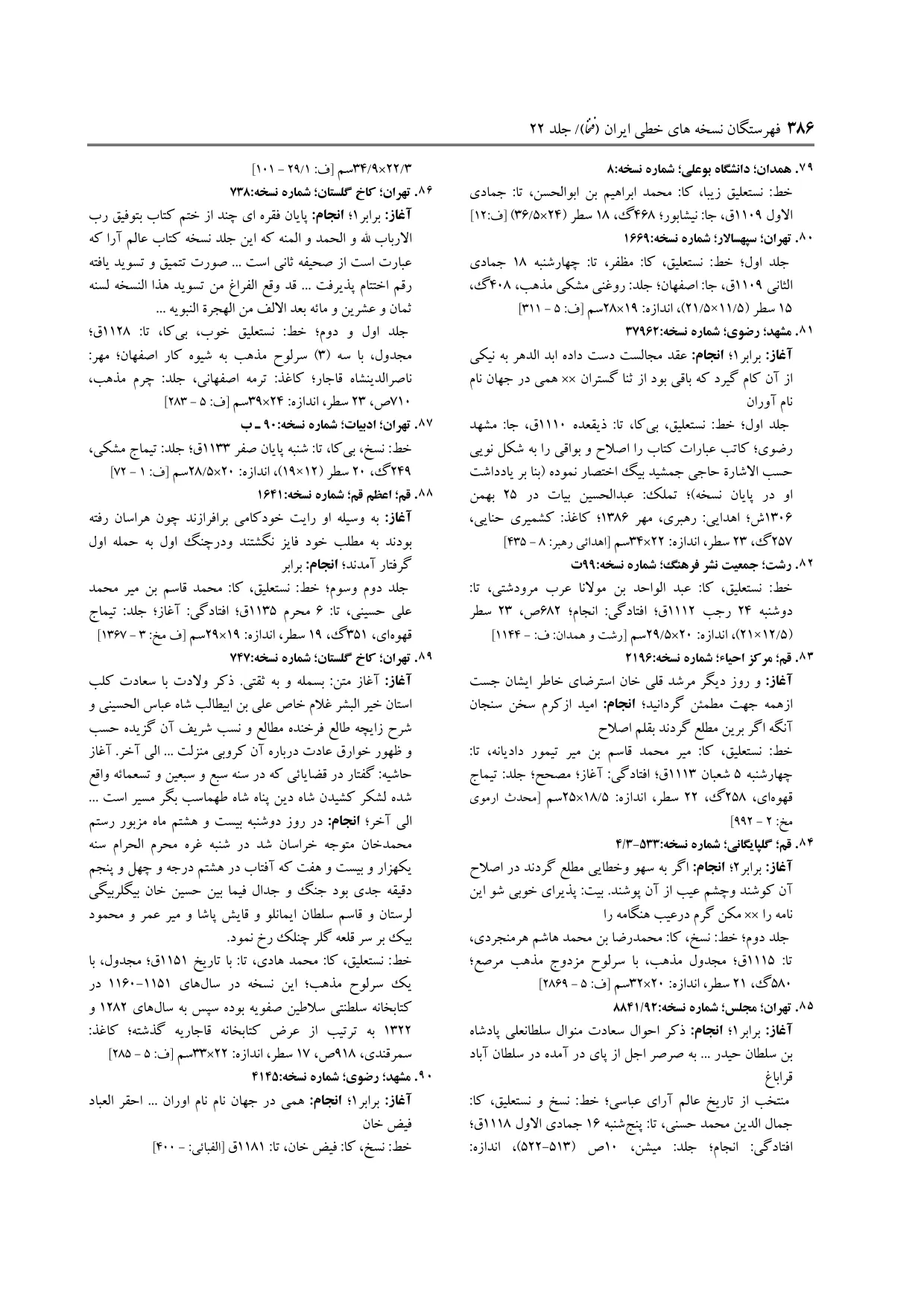برگه‌ی ج ۲۲، ص ۳۸۶، ردیف ۸۸ در فنخا