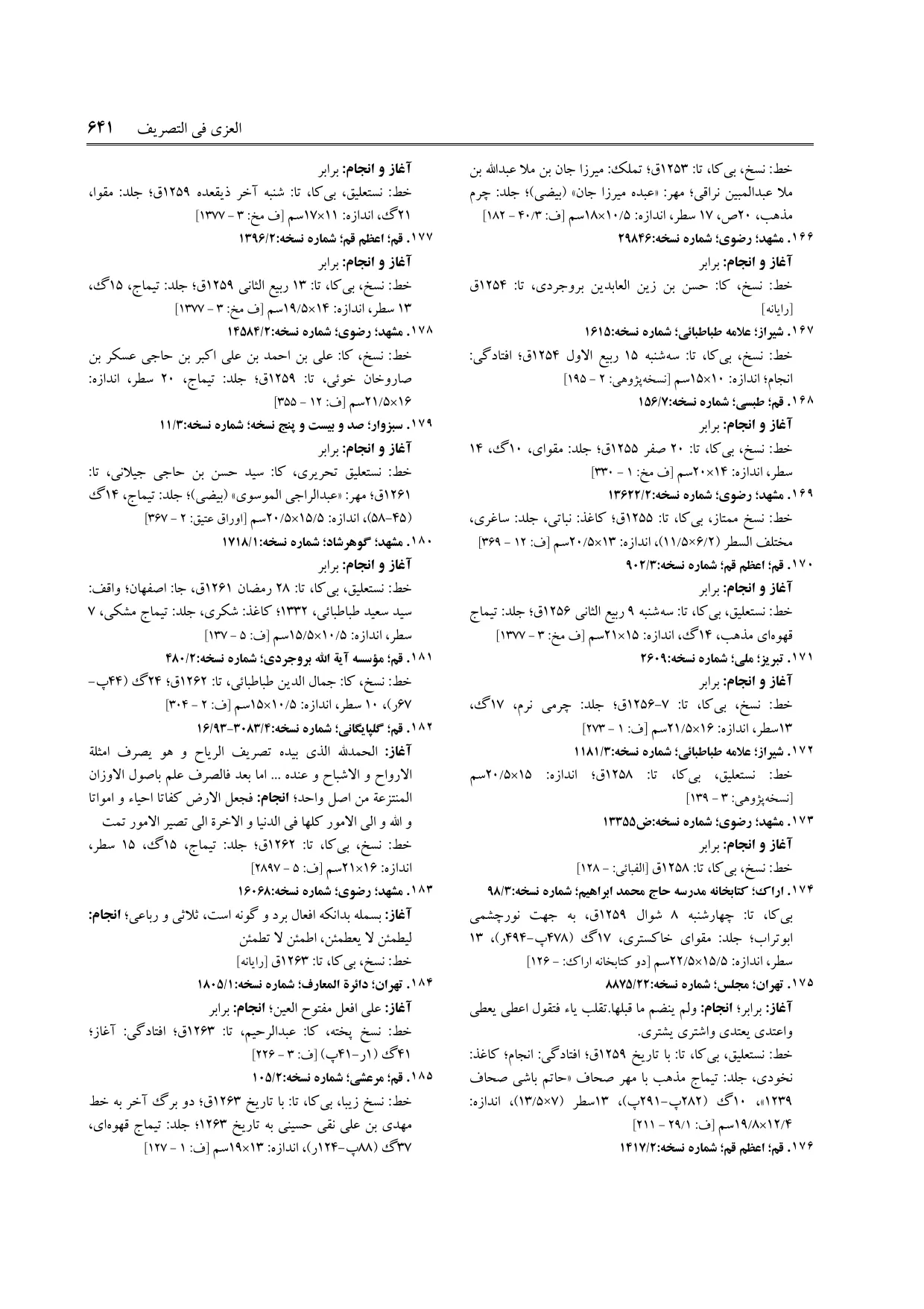 برگه‌ی ج ۲۲، ص ۶۴۱، ردیف ۱۷۰ در فنخا