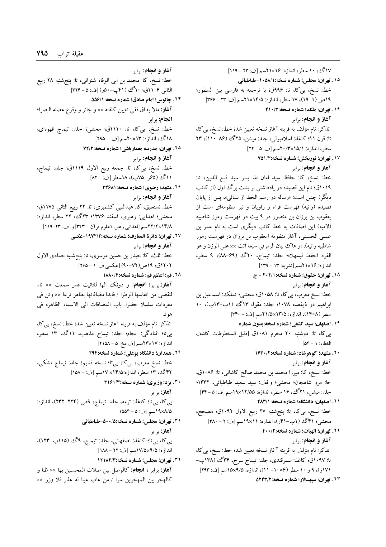 برگه‌ی ج ۲۲، ص ۷۹۵، ردیف ۲۸ در فنخا