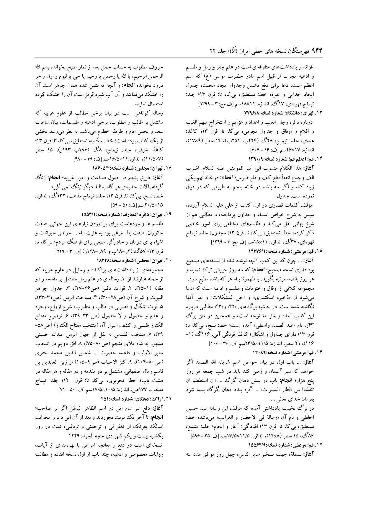 برگه‌ی ج ۲۲، ص ۹۴۴، ردیف ۱۴ در فنخا