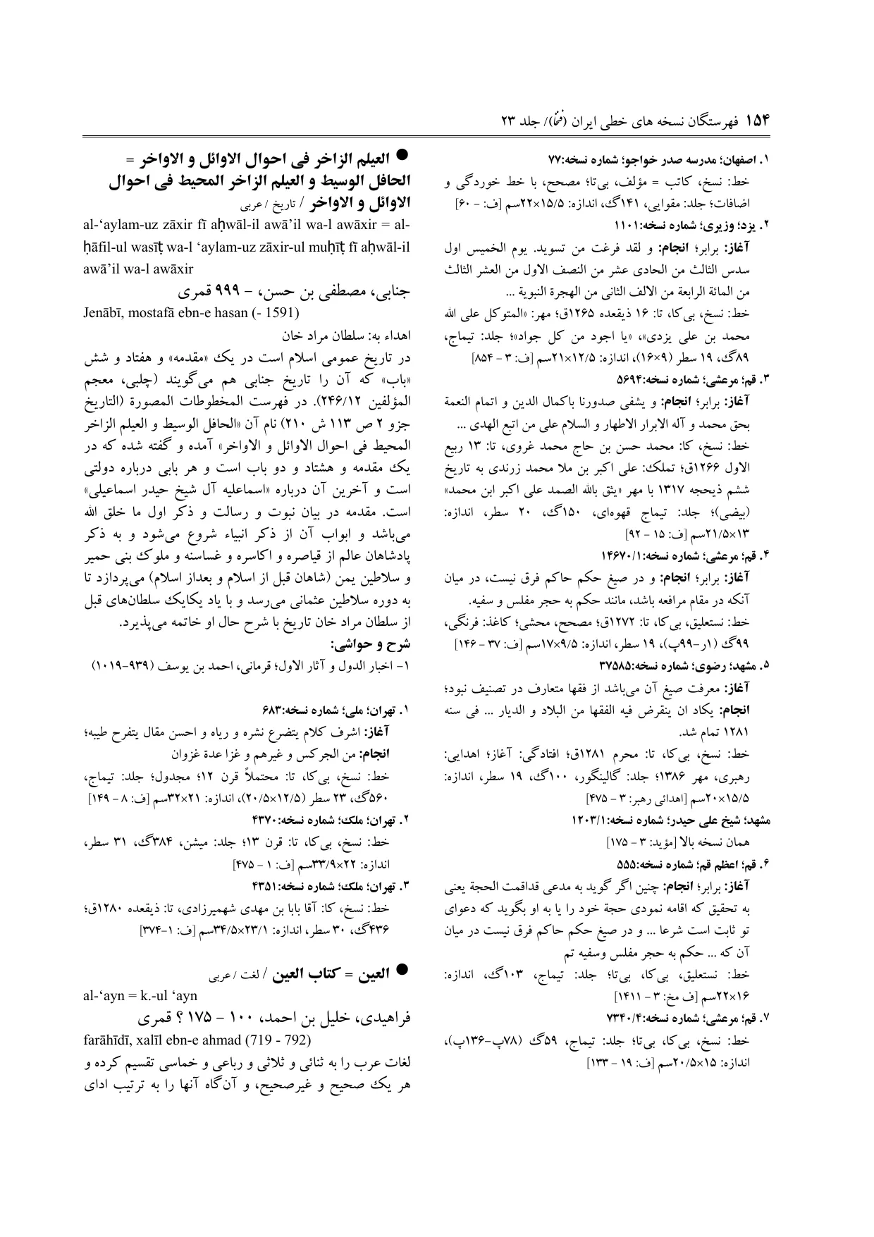 برگه‌ی فنخا، ج ۲۳، ص ۱۵۴، ردیف ۶