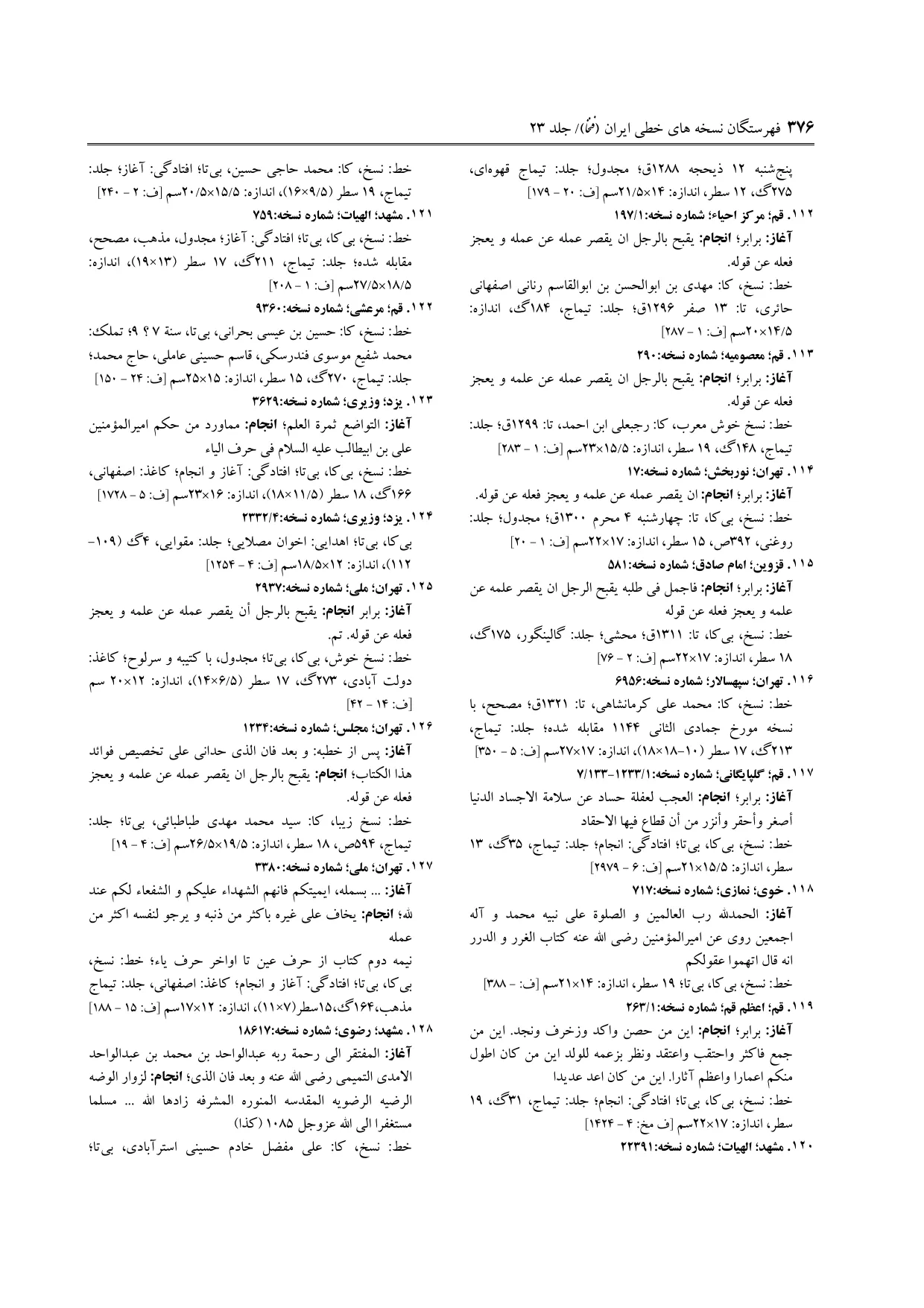 برگه‌ی فنخا، ج ۲۳، ص ۳۷۶، ردیف ۱۱۹