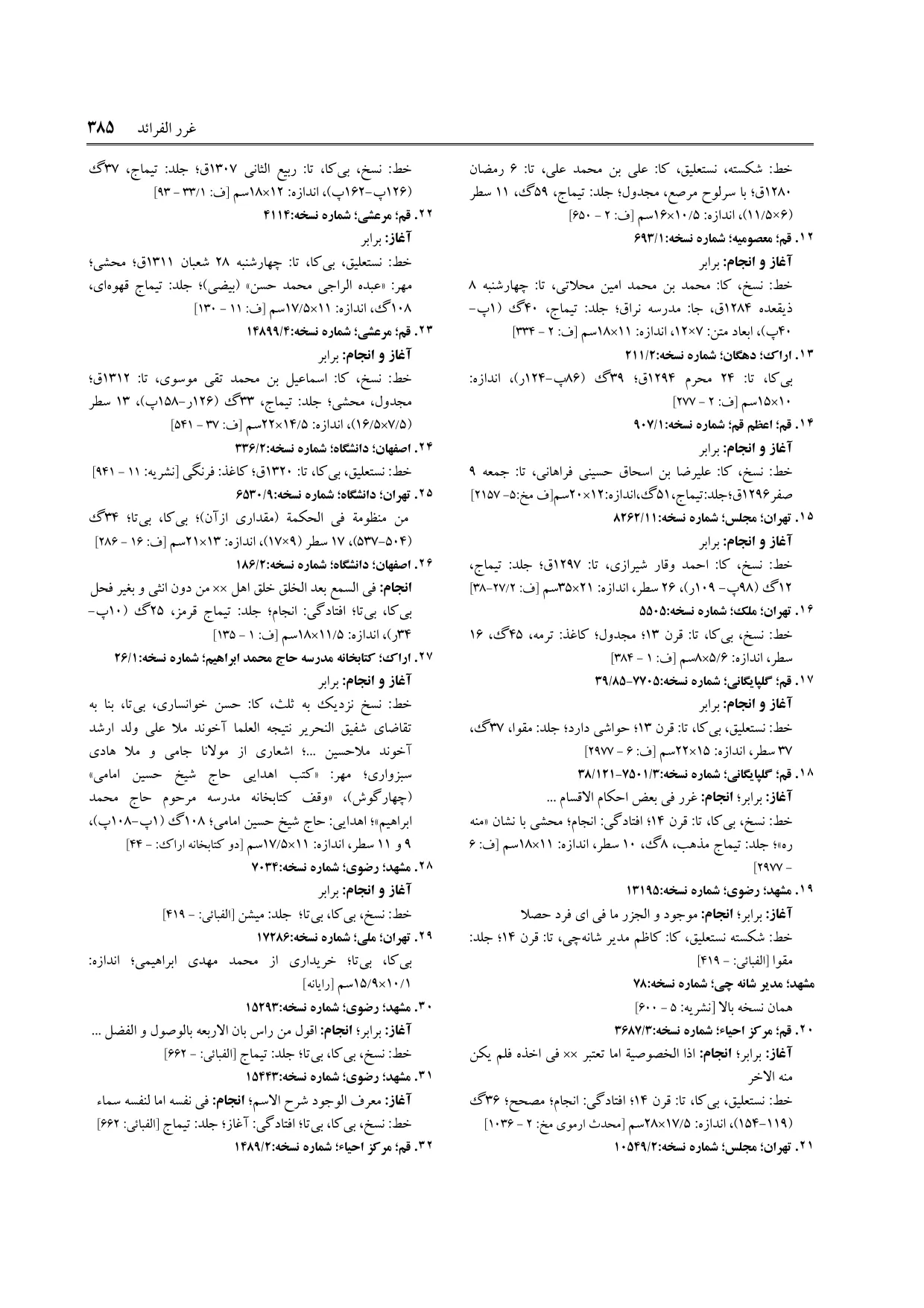 برگه‌ی ج ۲۳، ص ۳۸۵، ردیف ۱۴ در فنخا