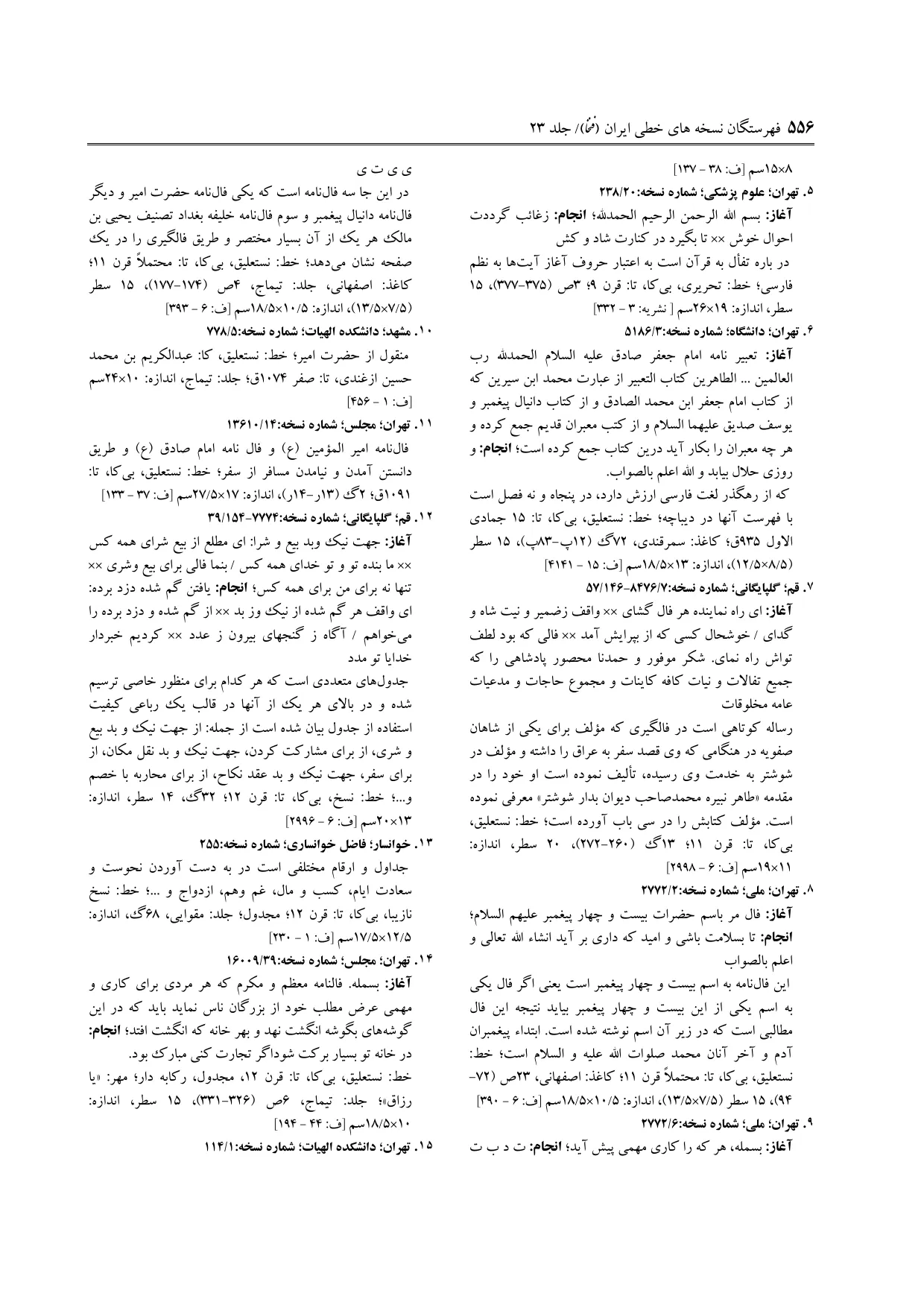برگه‌ی ج ۲۳، ص ۵۵۶، ردیف ۱۵ در فنخا