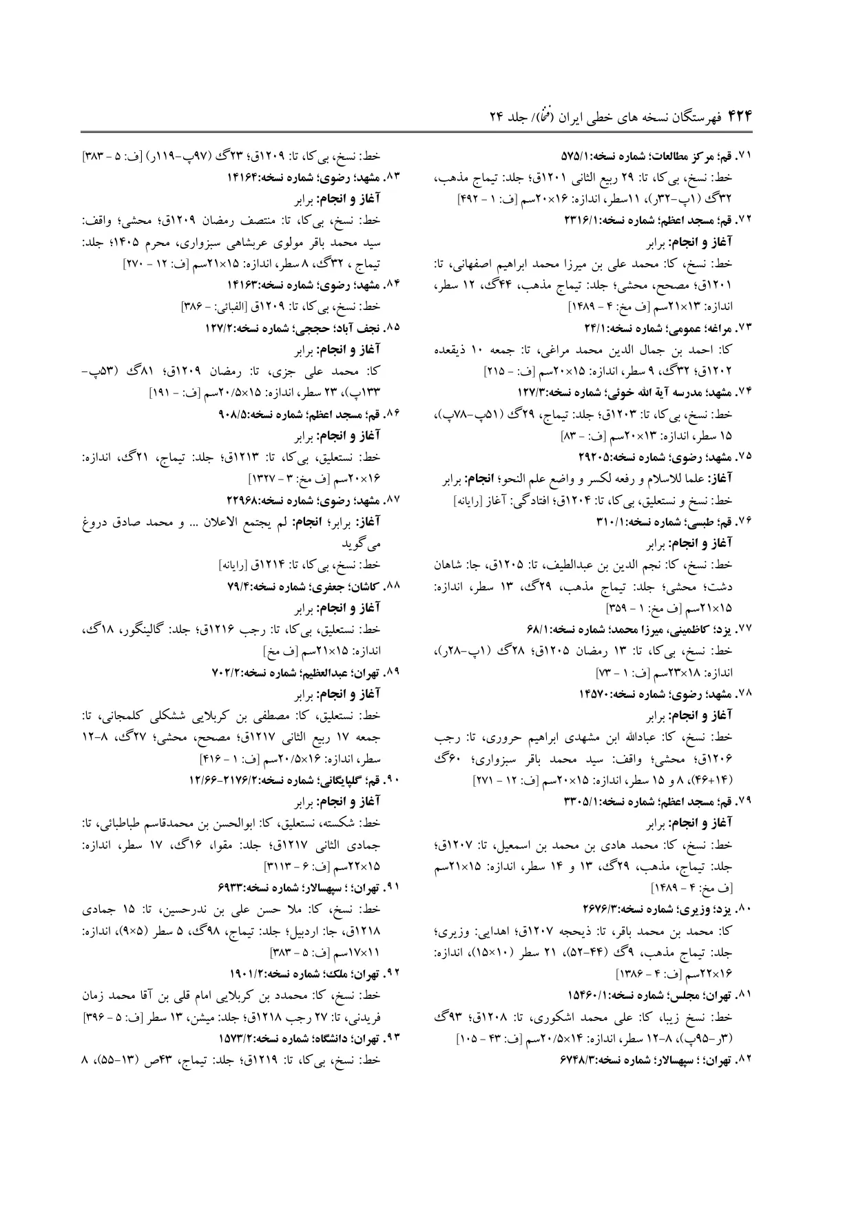 برگه‌ی فنخا، ج ۲۴، ص ۴۲۴، ردیف ۷۷