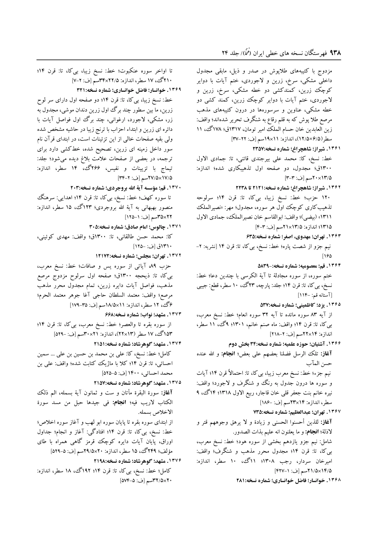 برگه‌ی ج ۲۴، ص ۹۳۸، ردیف ۱۳۶۹ در فنخا