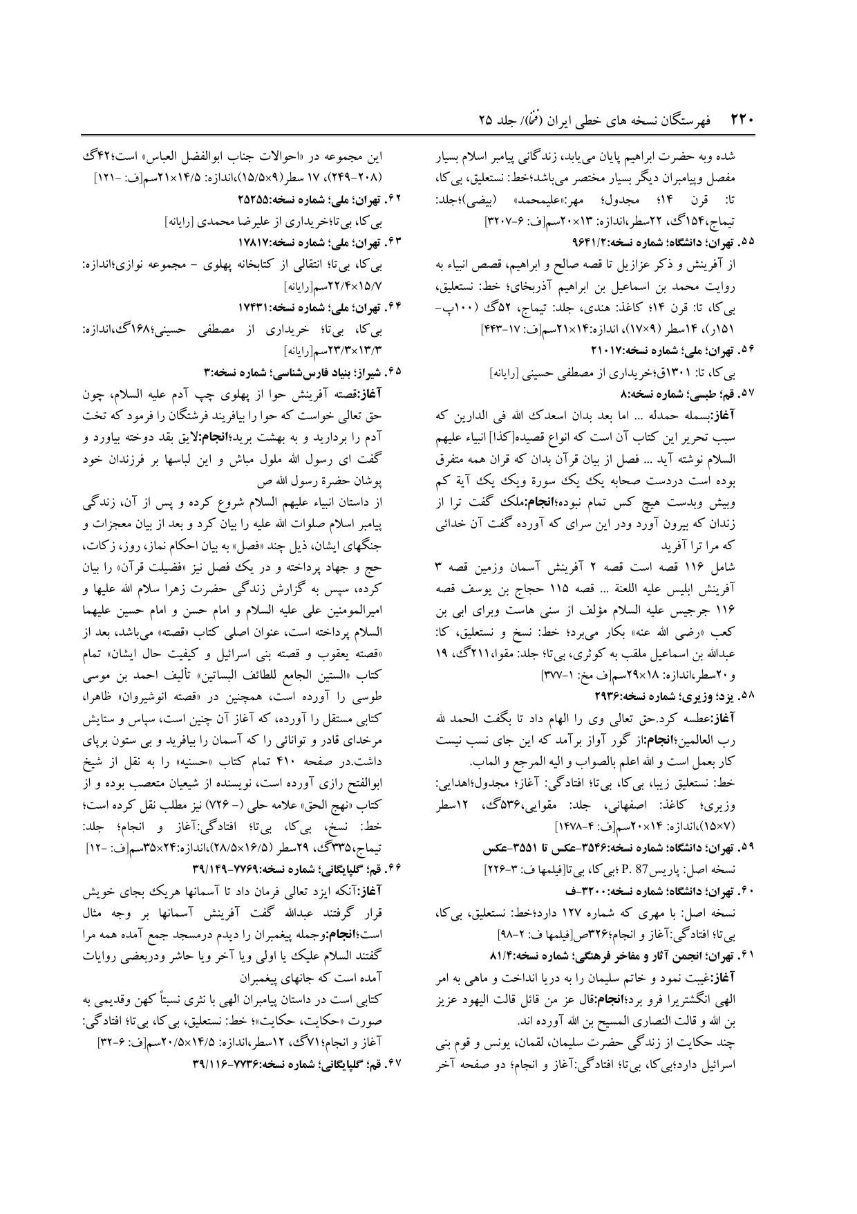 برگه‌ی ج ۲۵، ص ۲۲۰، ردیف ۶۵ در فنخا