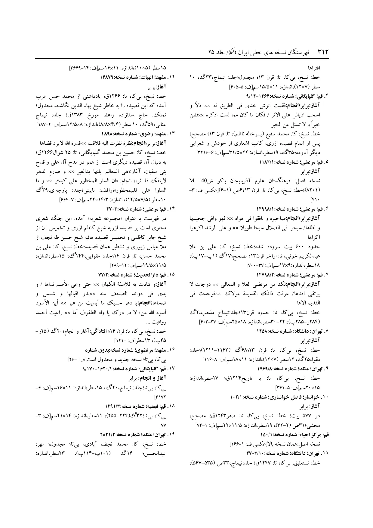 برگه‌ی ج ۲۵، ص ۳۱۲، ردیف ۱۰ در فنخا