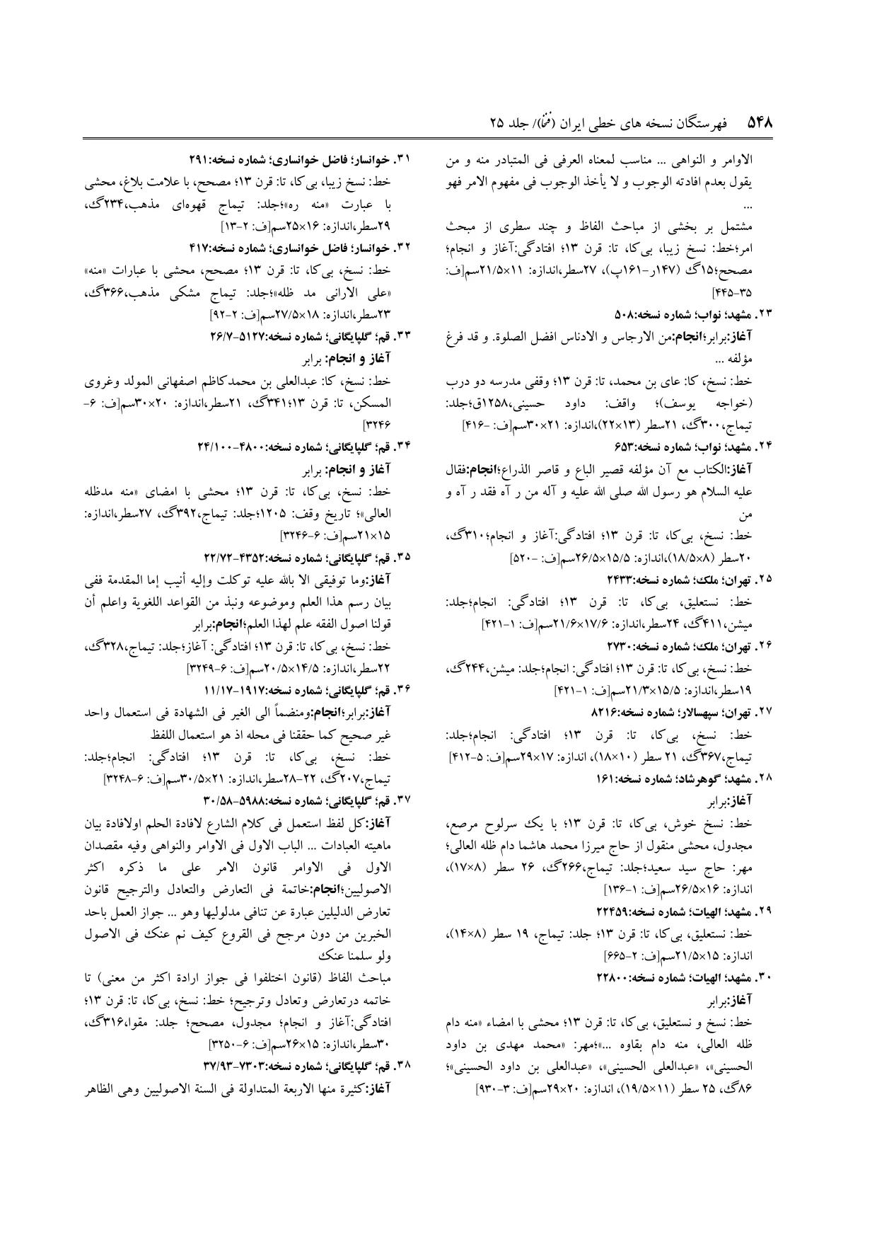 برگه‌ی ج ۲۵، ص ۵۴۸، ردیف ۳۲ در فنخا